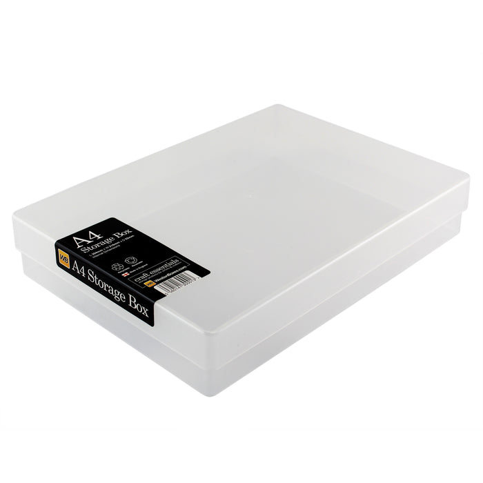 WestonBoxes clear plastic A4 Storage Box holds a ream of A4 paper