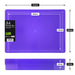 Purple plastic storage boxes for a4 size paper documents and prints internal and external size