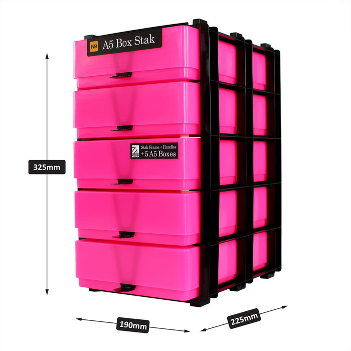 Neon Pink/Opaque, WestonBoxes Stak outer Dimensions