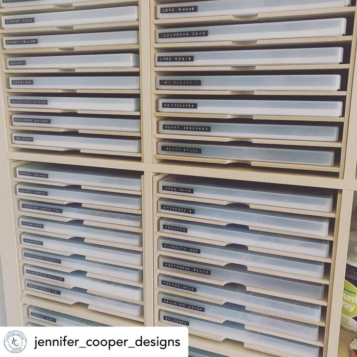 weston boxes 12x12 scrapbook storage boxes in a kallax ikea unit from @jennifer_cooper_designs