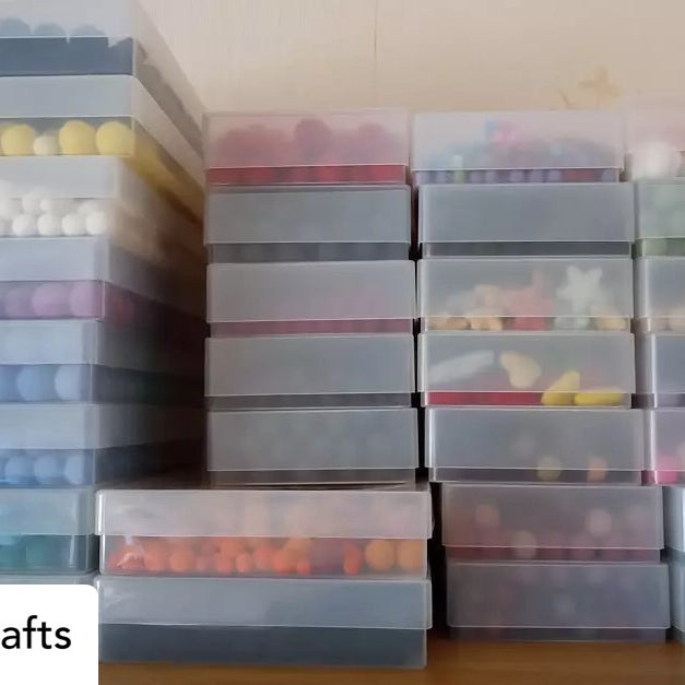 @franscrafts felt supplies used for creative flower making in felt, stored in westonboxes