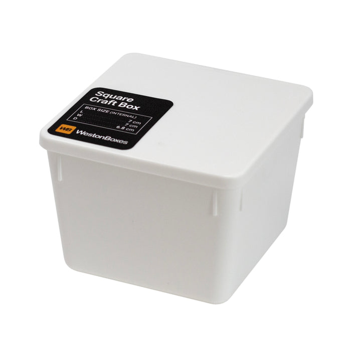 Square Craft Pots, Tubs, Containers with Clip-On Lids