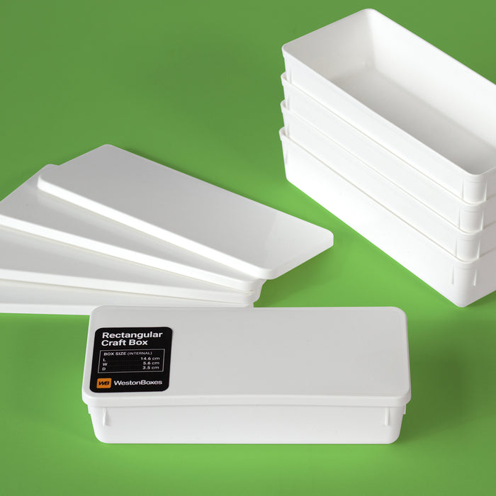 Rectangular Craft Pots, Tubs, Containers with Clip-On Lids — WestonBoxes