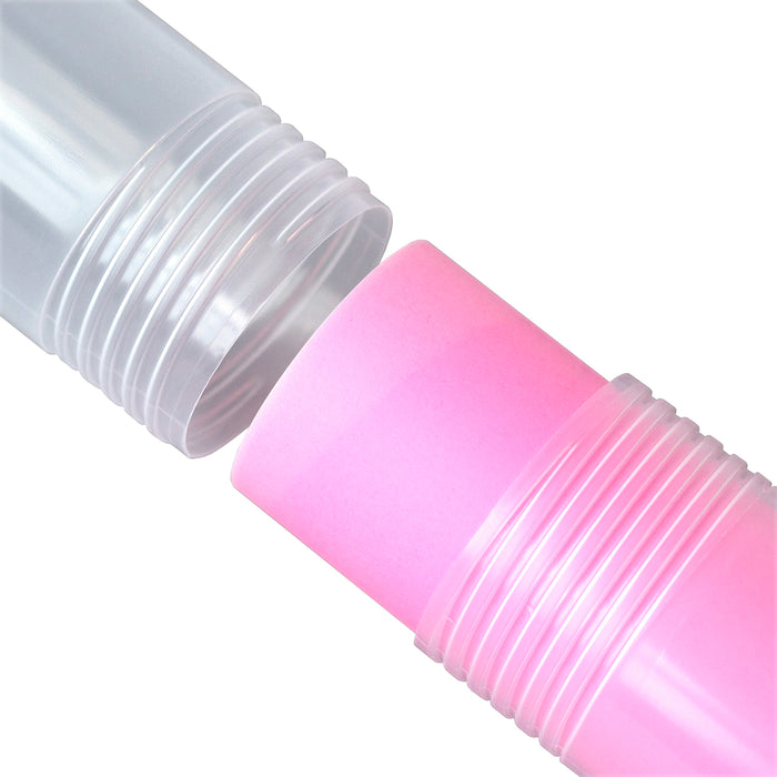 Clear plastic poster tube with a 50 50 screw split