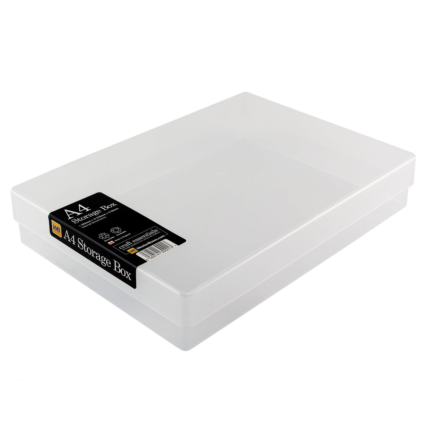 WestonBoxes Plastic Storage Box For A4 Paper Clear westonboxes-plastic-storage-box-for-a4-paper-clear