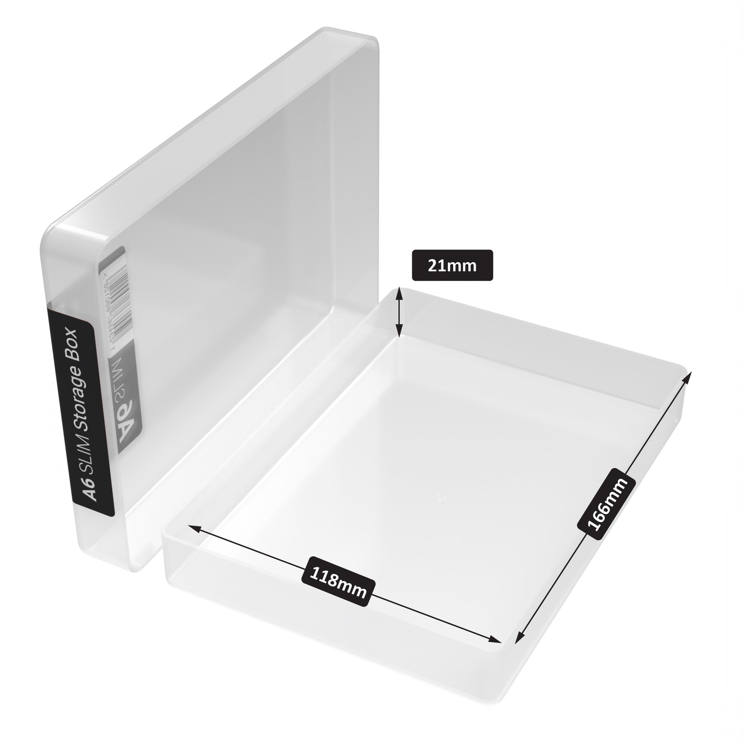 Slim A6 Storage Box | 24mm Deep | Clear Plastic | Made in Britain ...