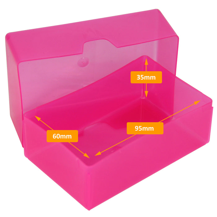 WestonBoxes pink 35mm deep business Card Box holds up to 125 business cards external dimensions
