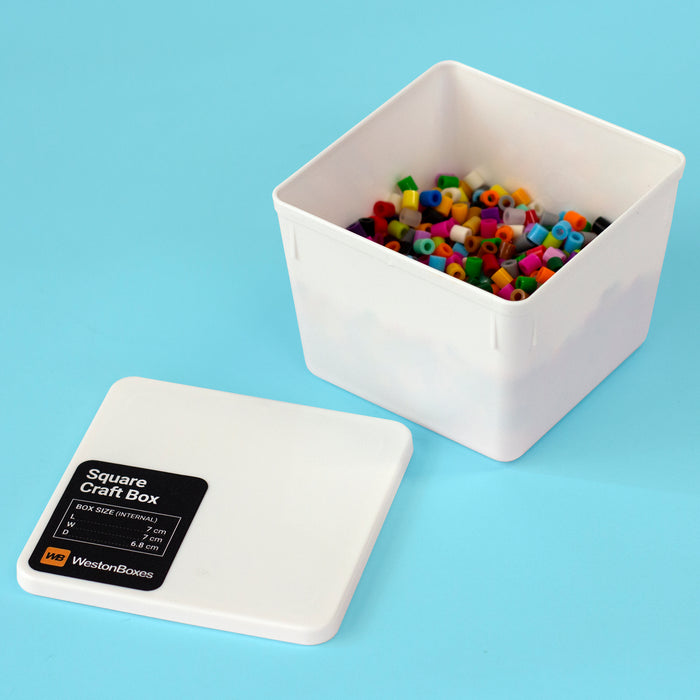 Square Craft Pots, Tubs, Containers with Clip-On Lids