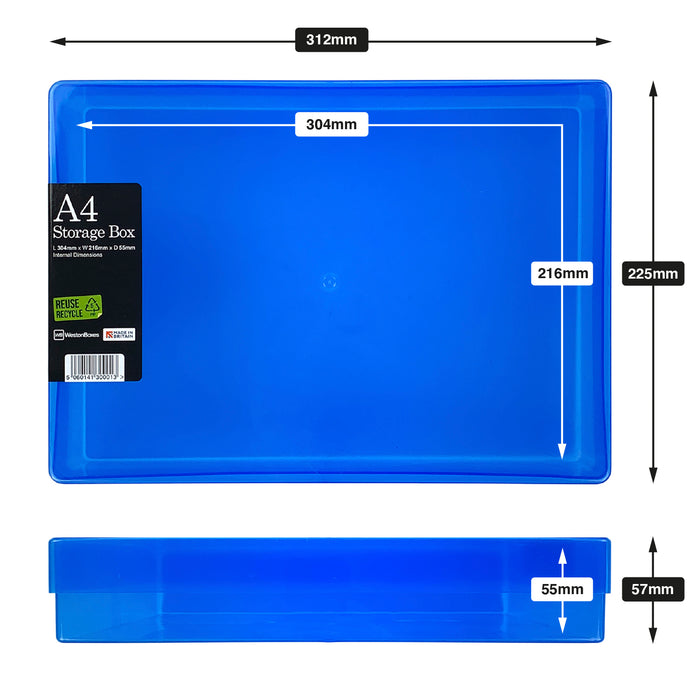 Boîte de rangement en plastique A4