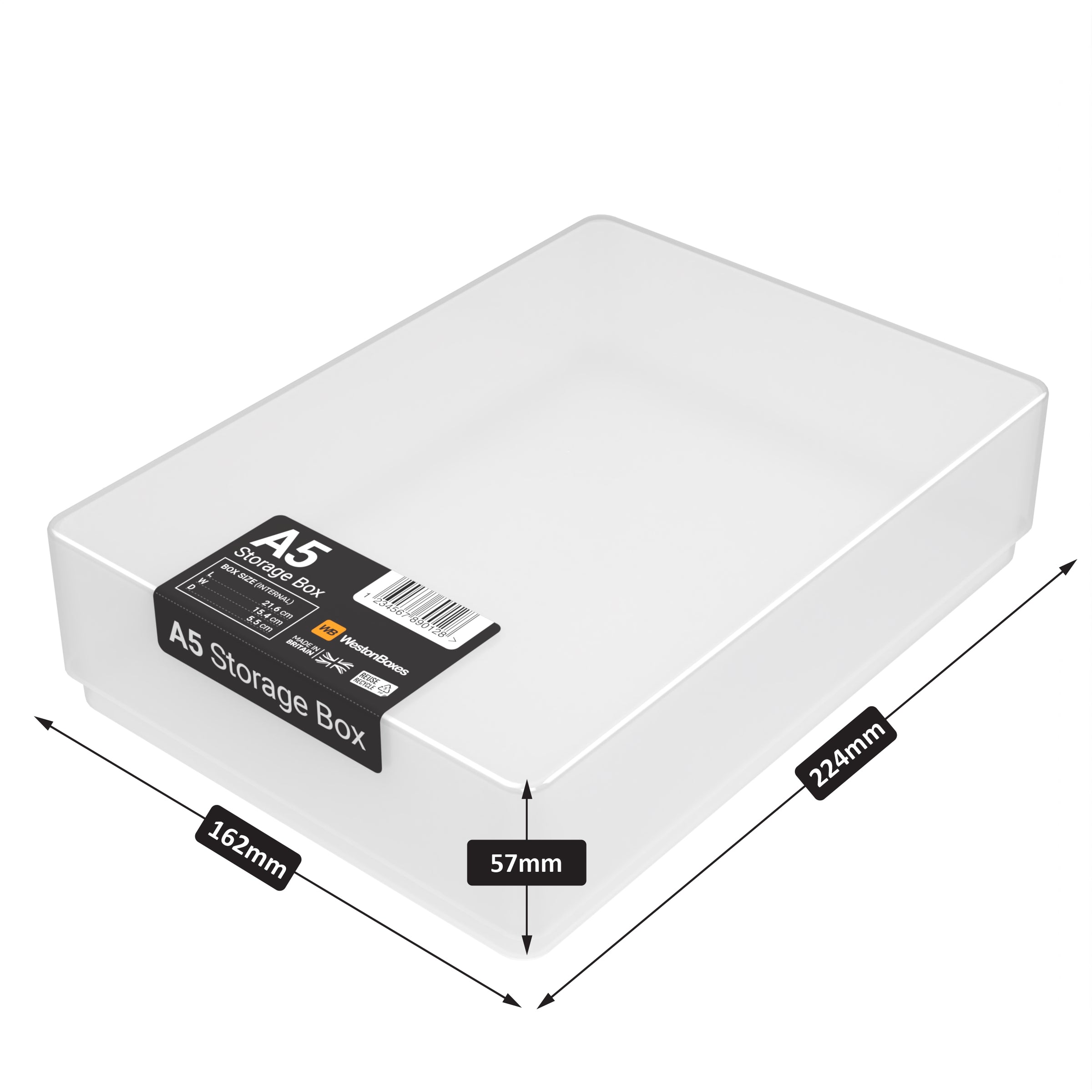 A5 Plastic Storage Box | Clear Polypropylene | Made in Britain ...