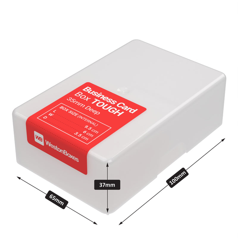 35mm Business Card Box TOUGH, Heavy Duty, Impact Resistant Plastic Storage Box