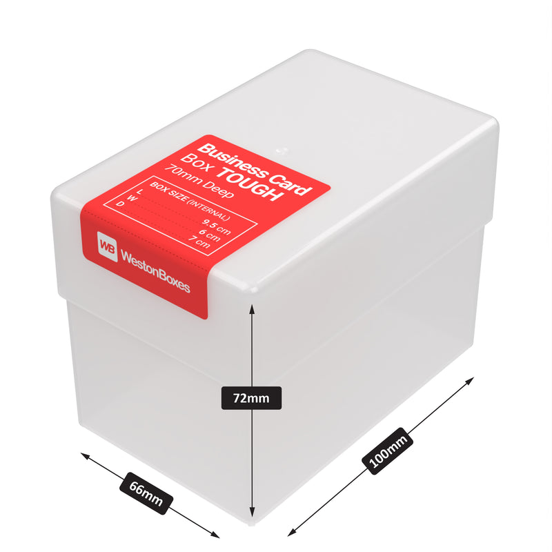 70mm Business Card Box TOUGH, Heavy Duty, Impact Resistant Plastic Storage Box