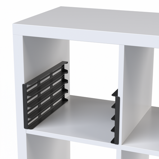 Black Kallax shelf inserts for WestonBoxes 12x12 craft paper storage boxes