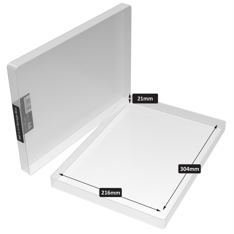 A4 Rim Box Slim A4 Storage Box | 24mm Deep | Clear Plastic | Made in Britain ...