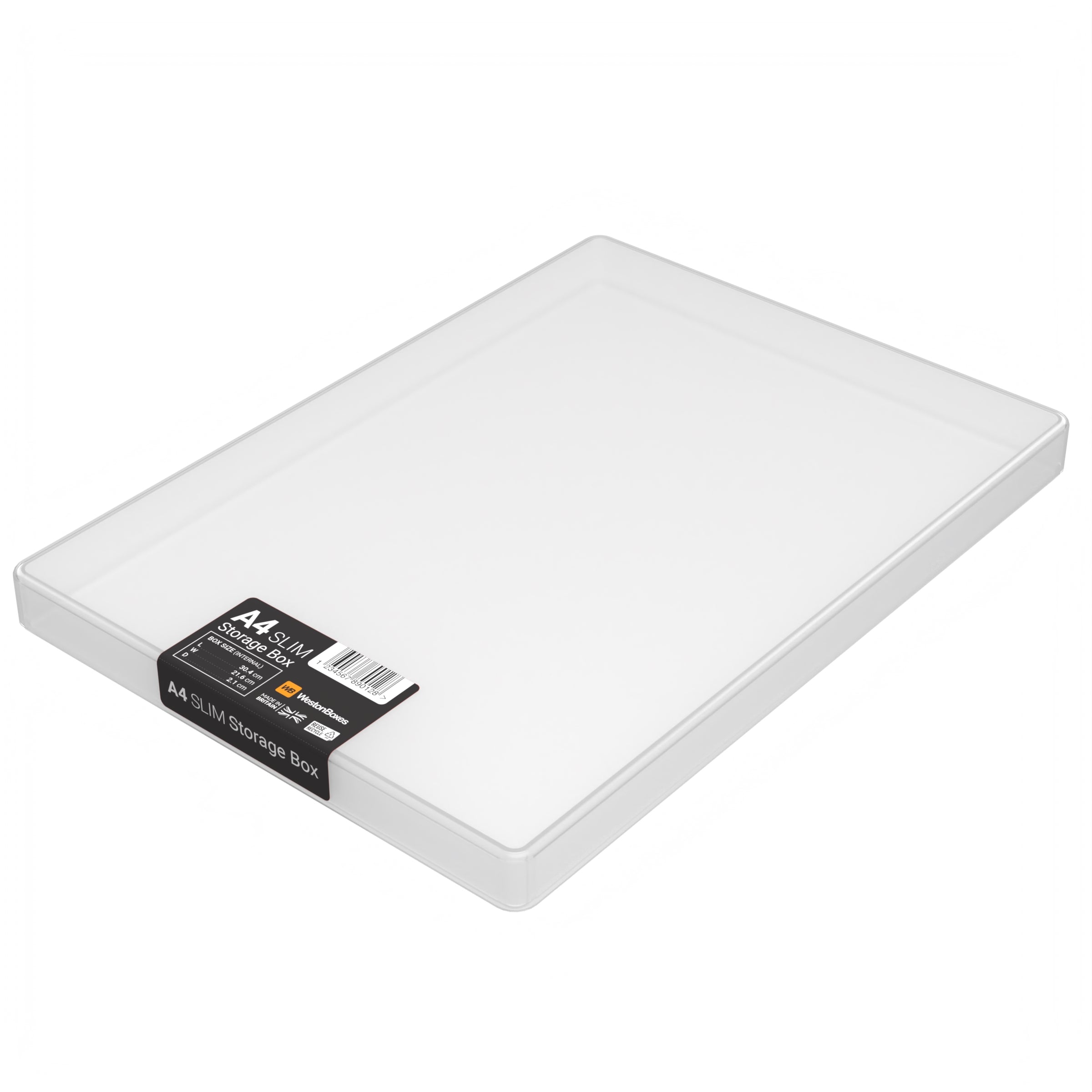 Slim A4 Storage Box | 24mm Deep | Clear Plastic | Made in Britain ...