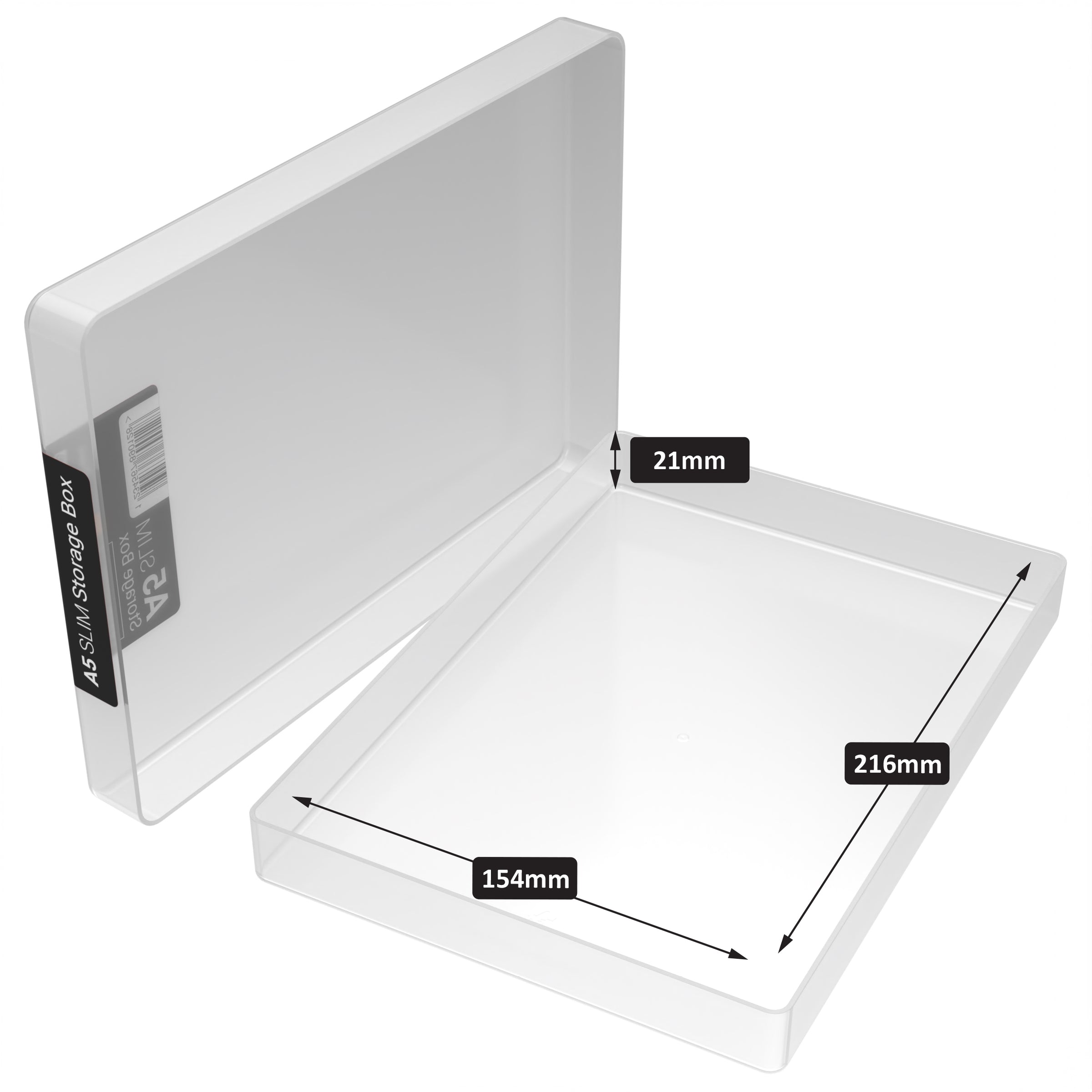 Slim A5 Storage Box | 24mm Deep | Clear Plastic | Made in Britain ...