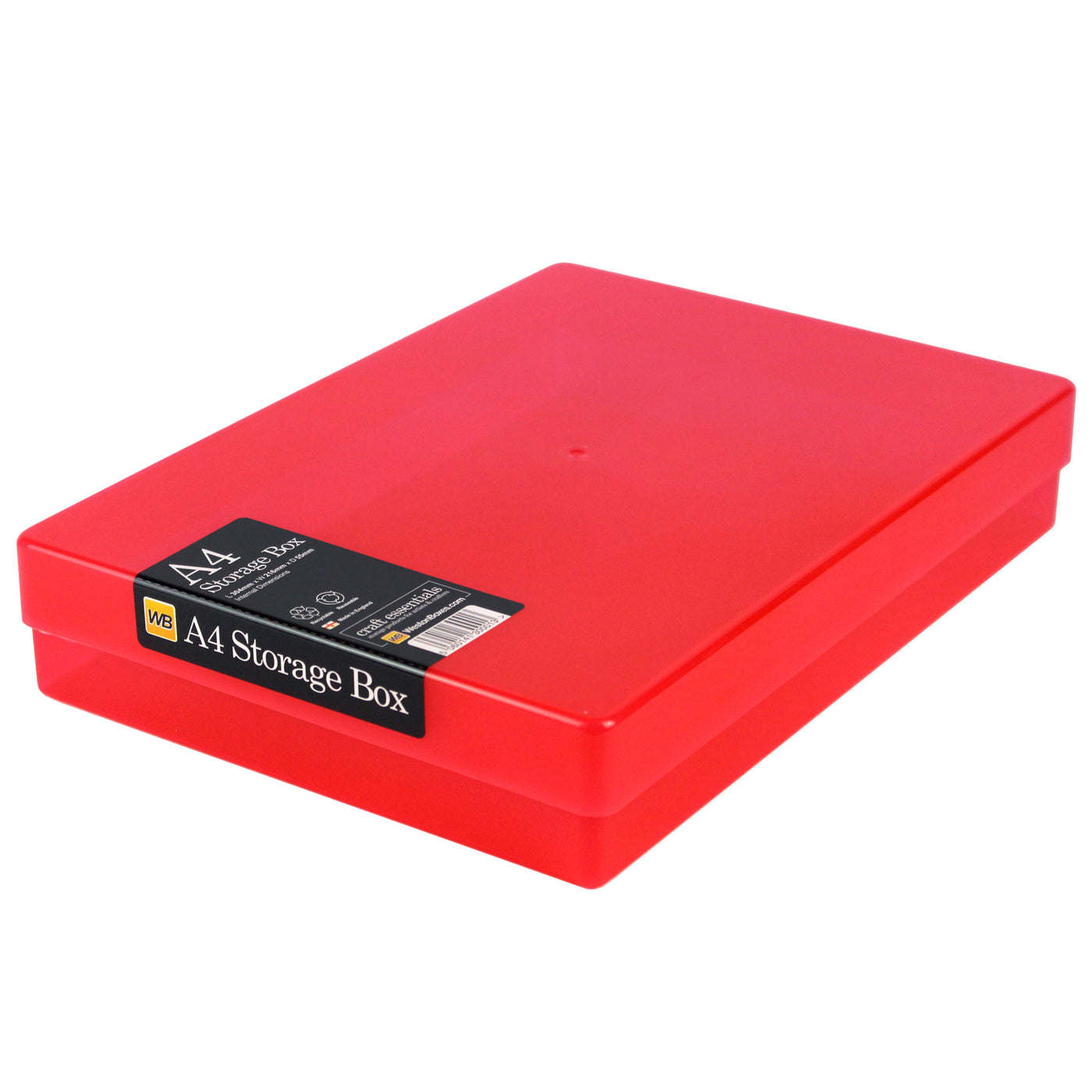 Container Box A4 WestonBoxes Plastic Storage Box for A4 Paper, Clear