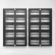 Pair of black Kallax shelf inserts for five A4 paper storage boxes