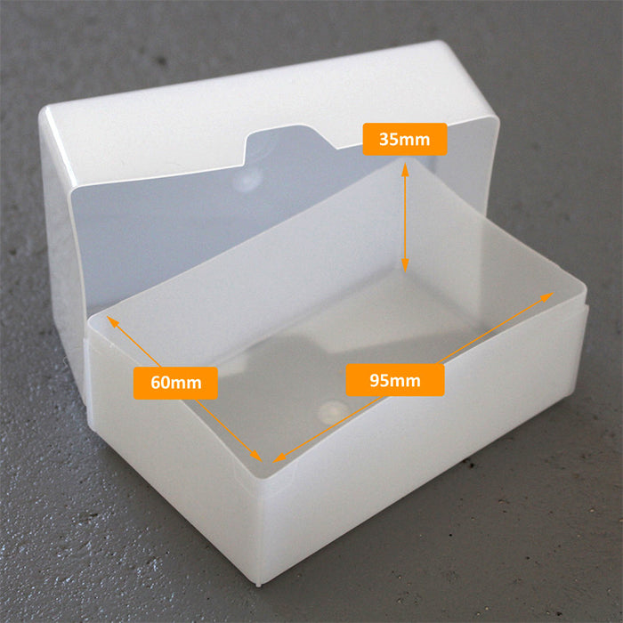 Weston Boxes - 35mm Deep Business Card Box - Tough, White / Semi-Opaque