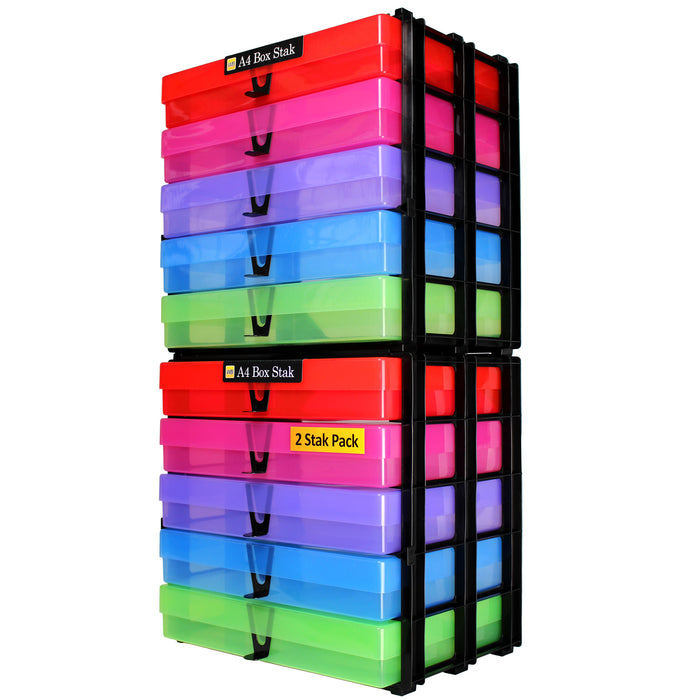 MixPack / Transparent, WestonBoxes Craft Storage Box Stak Stack Unit For A4 Paper Storage Boxes