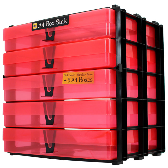 WestonBoxes Craft Storage Box Stak Stack Unit For A4 Paper Storage Boxes