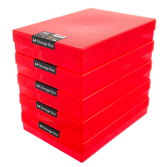 A4 Plastic Storage Box (5-pack)