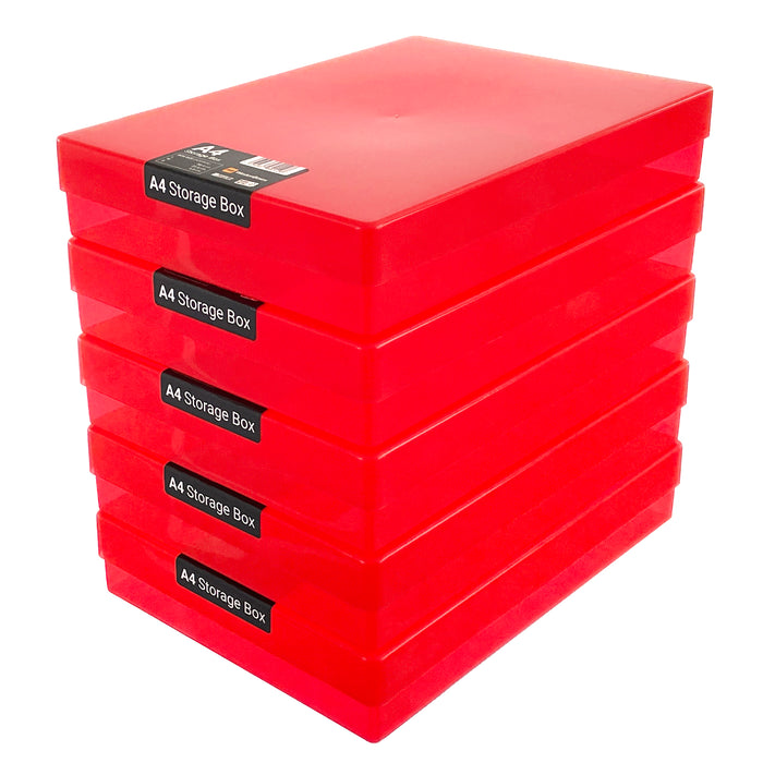 A4-Kunststoff-Aufbewahrungsbox (5er-Pack)