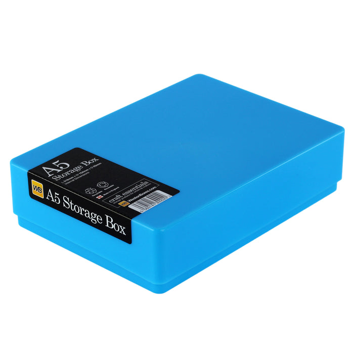 Neon Blue / Opaque, WestonBoxes A5 Paper Plastic Storage Boxes Neon