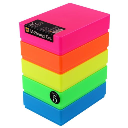 Neon MixPack / Opaque, WestonBoxes A5 Paper Plastic Storage Boxes Neon 