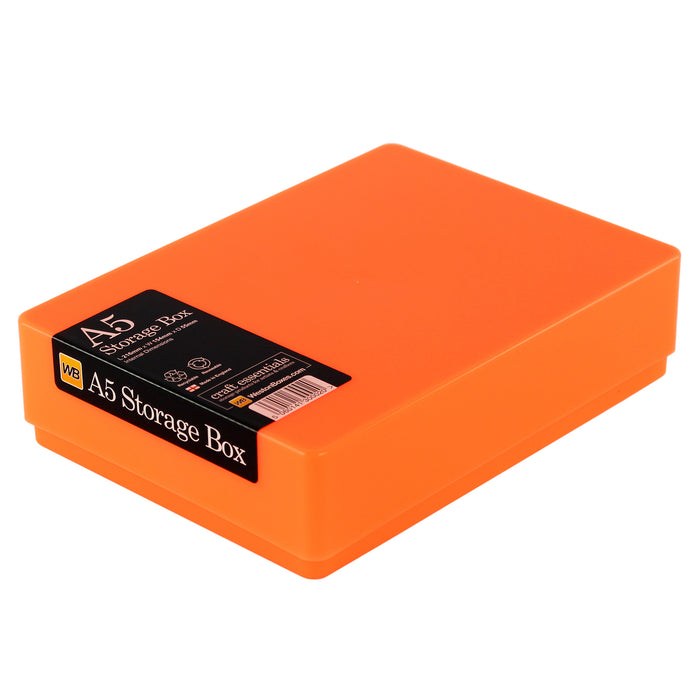 Neon Orange / Opaque, WestonBoxes A5 Paper Plastic Storage Boxes Neon
