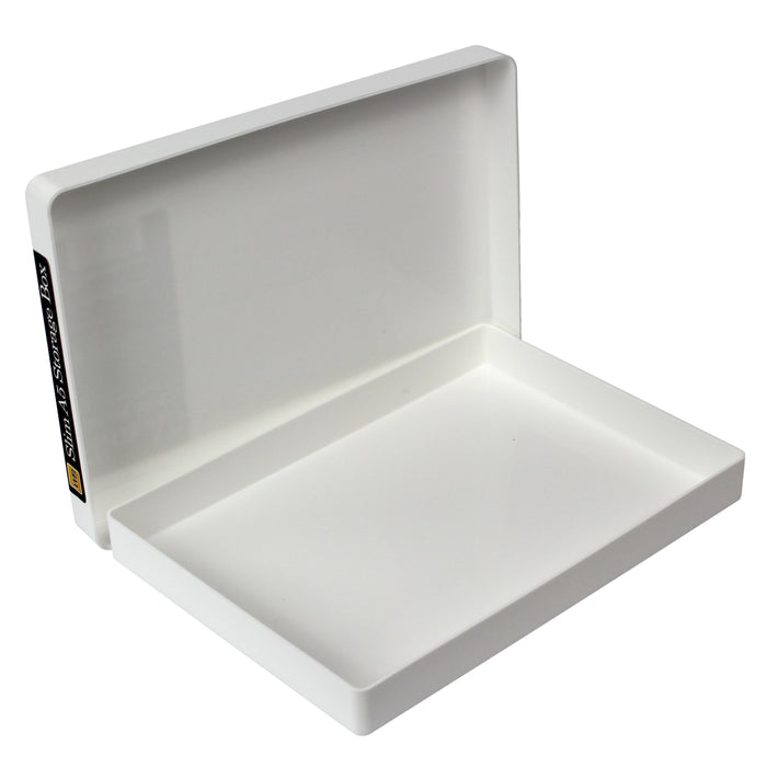 WestonBoxes A5 Slim Paper Storage Box, White / Opaque / TOUGH