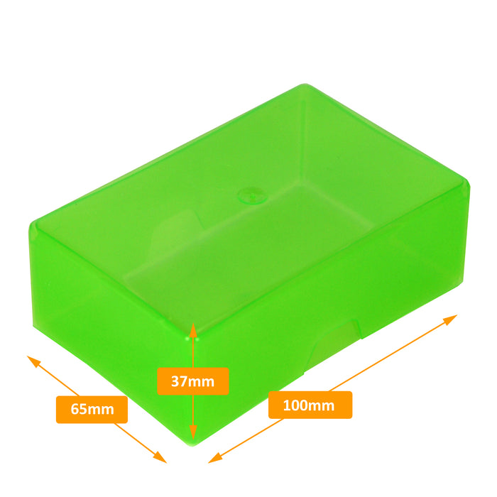 Green / Transparent, WestonBoxes 35mm Deep Business Card Box Holds up to 125 Business Cards