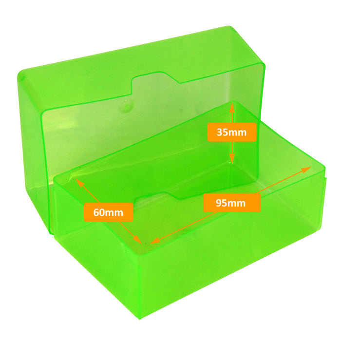 Green / Transparent, WestonBoxes 35mm Deep Business Card Box Holds up to 125 Business Cards