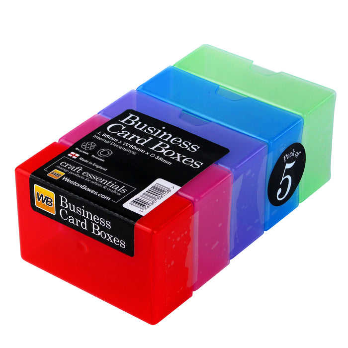MixPack / Transparent, Weston Boxes 35mm Deep Business Card Box Holds up to 125 Business Cards