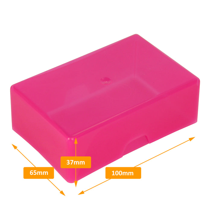 Pink / Transparent, WestonBoxes 35mm Deep Business Card Box Holds up to 125 Business Cards