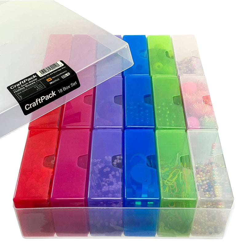 Craft Boxes 18 Box CraftPack | Small Storage Boxes in an A4 Box | Made in Britain ...