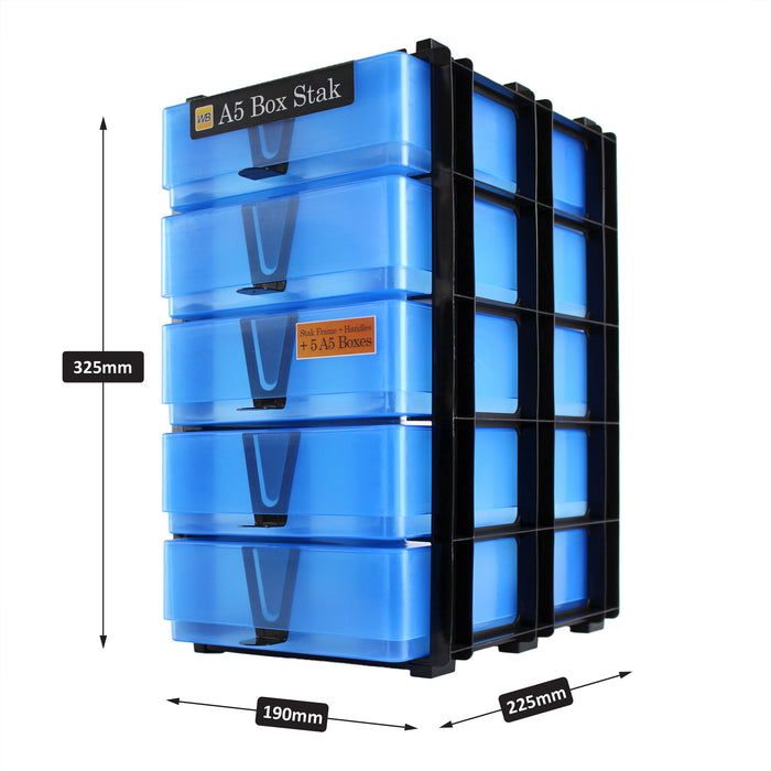Blue/Transparent, WestonBoxes Stak outer Dimensions
