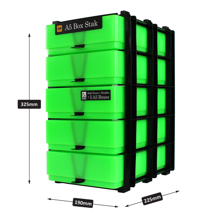 Neon Green/Opaque, WestonBoxes Stak outer Dimensions