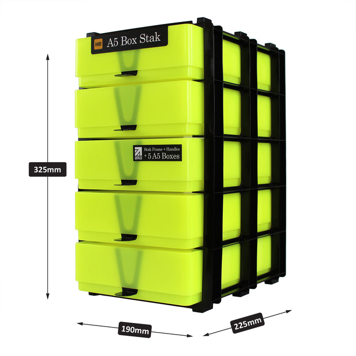 Neon Yellow/Opaque, WestonBoxes Stak outer Dimensions