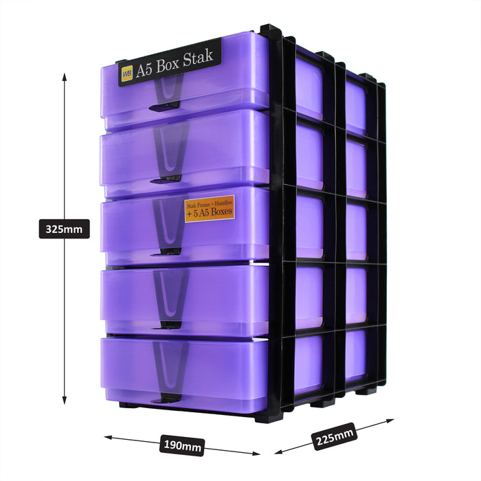 Purple/Transparent, WestonBoxes Stak outer Dimensions