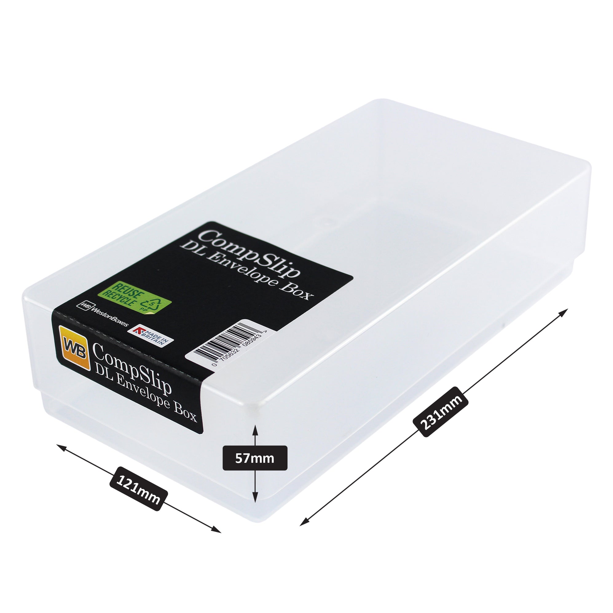 Clear Plastic Compliment Slip DL Storage Box — WestonBoxes