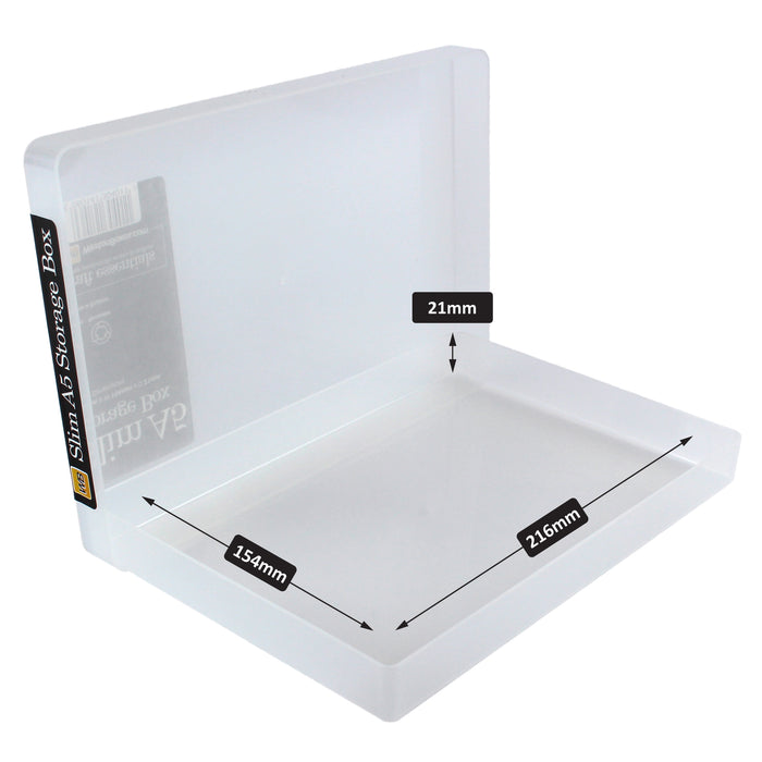 WestonBoxes Slim A5 Paper Storage Box, Clear / Transparent