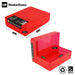 Red/Transparent, WestonBoxes A5 internal and external Dimensions