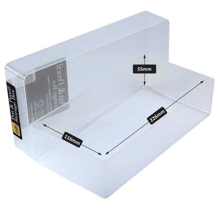 Westonboxes Plastic Pen & Pencil Storage Box, Clear / Transparent