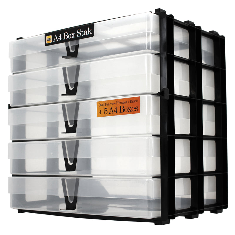 WestonBoxes Craft Storage Box Stak Stack Unit For A4 Paper Storage Boxes