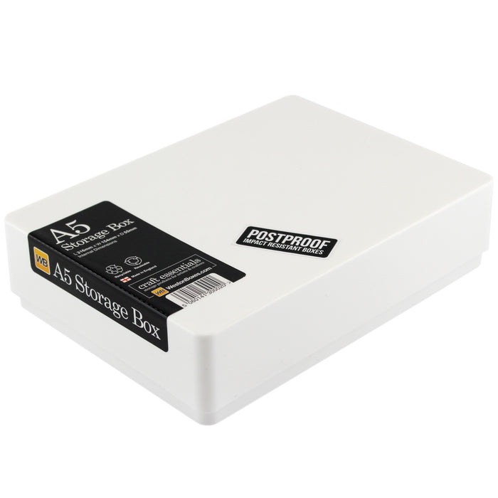 WestonBoxes white plastic storage boxes with lids for a5 paper