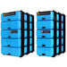 Neon Blue/Opaque, WestonBoxes 2 Stak pack side by side