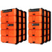 Neon Orange/Opaque, WestonBoxes 2 Stak pack side by side