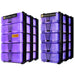 Purple/Transparent, WestonBoxes 2 Stak pack side by side