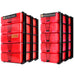 Red/Transparent, WestonBoxes 2 Stak pack side by side